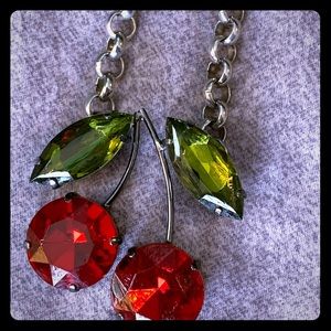 Retro chunky cherries necklace